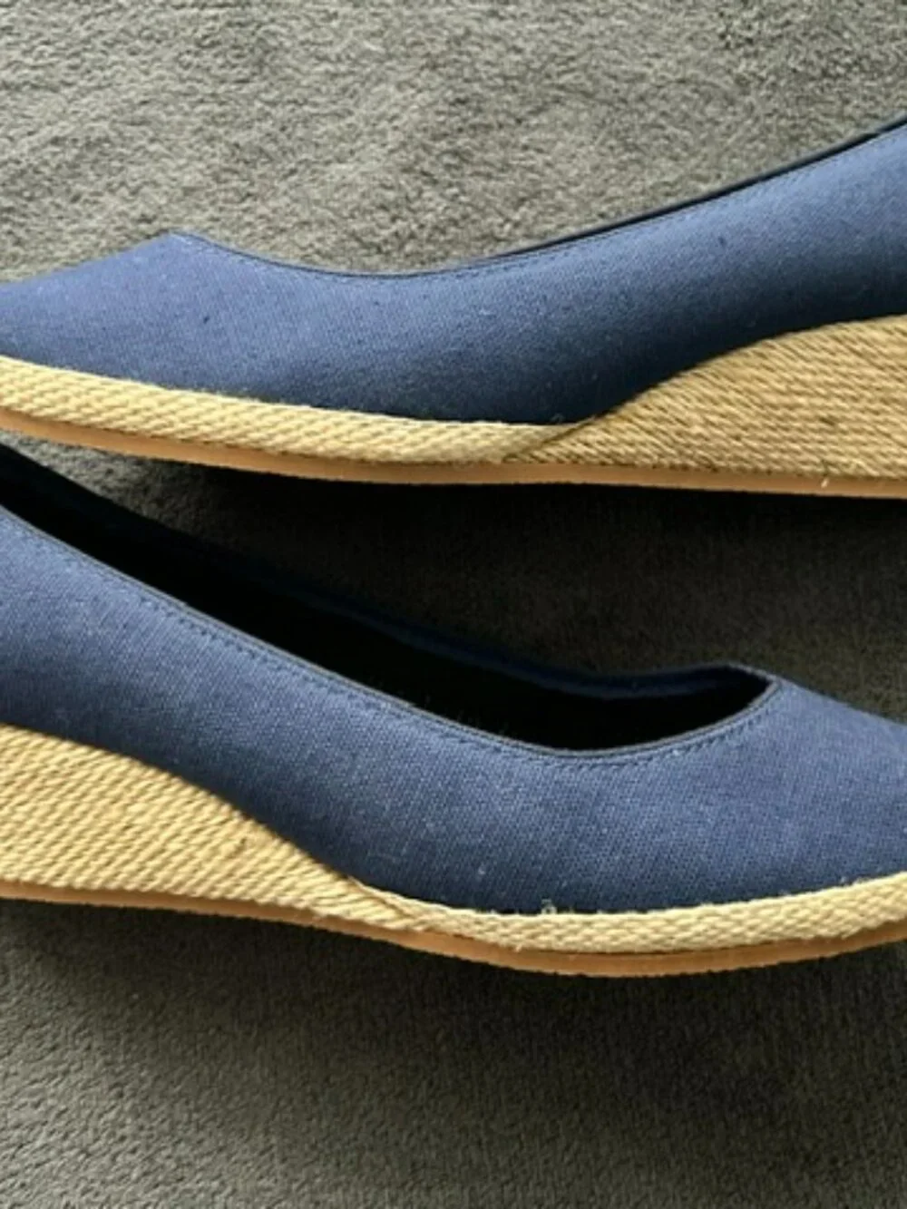 L.L.Bean Women's Navy Espadrille Wedges, Size 7.5M